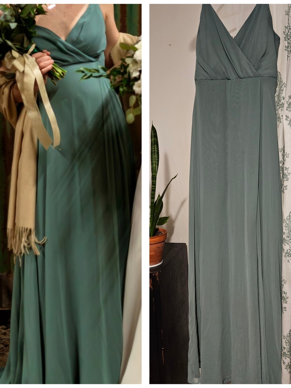 Birdy Grey Sea Glass Wrap V-Neck Maxi Dress